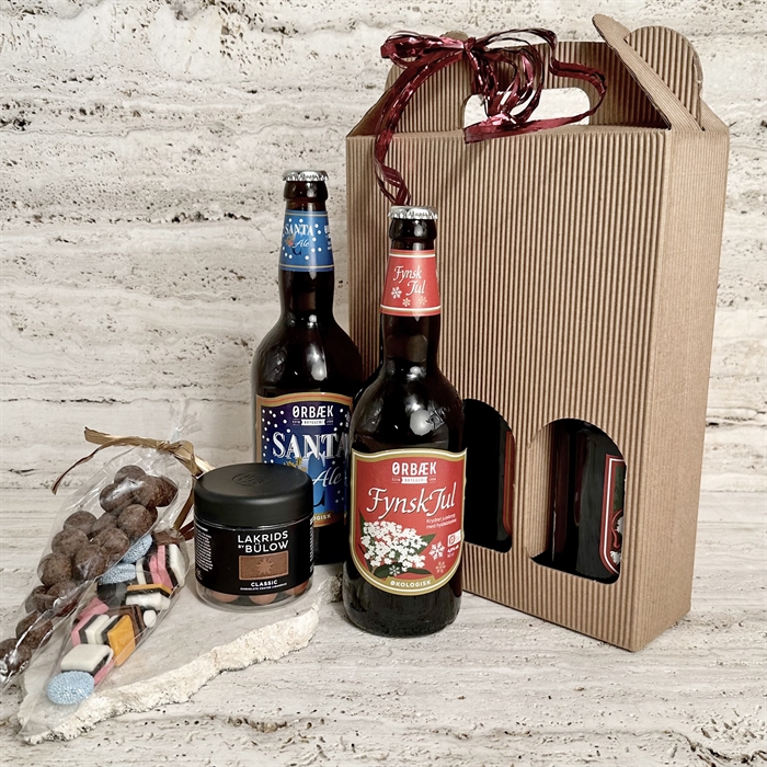 Ölgåva Lakrits. 2 ekologiska DK specialöl, Bulöw lakrits och Lakritskonfekt.