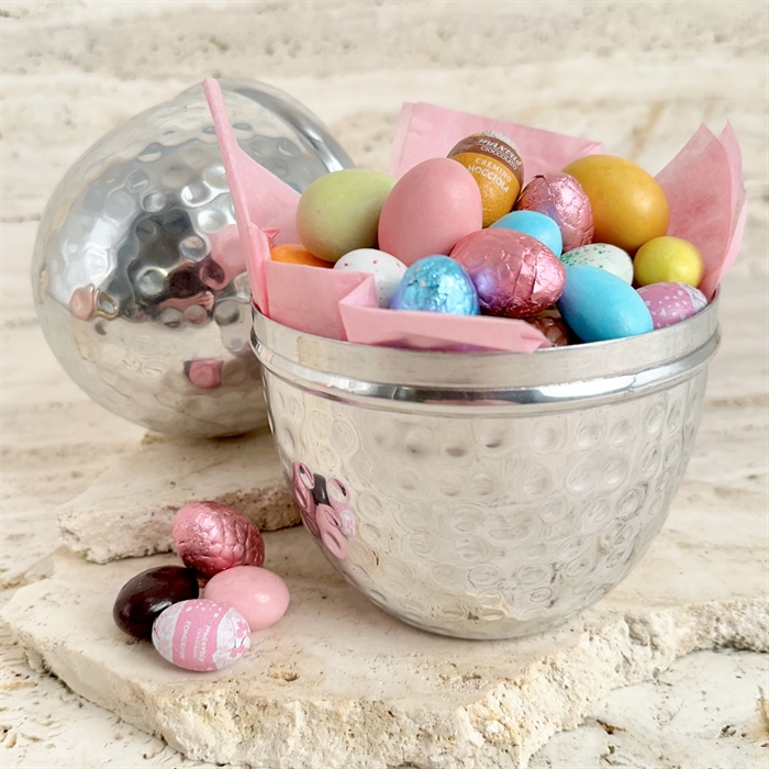 Silverpåskägg 18 cm med Lyxig Påskblandning 800 g