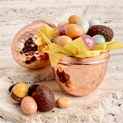 Koppar påskägg 13 cm med Lyx Påskblandning 300 g