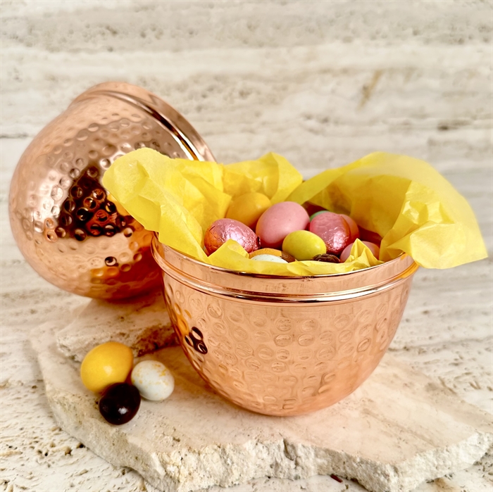 Koppar påskägg 18 cm med Lyx Påskblandning 500 g