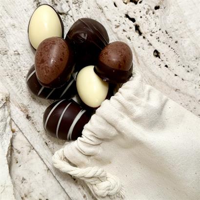 Handgjorda Dessertpåskägg - 18 st. i ekologisk påskpåse