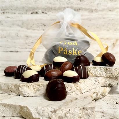 Handgjorda Dessertpåskägg - 18 st. i elegant chiffong påskpåse