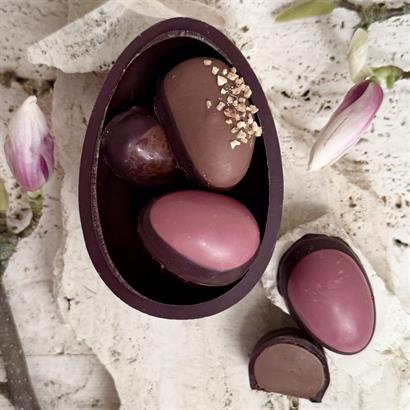 Chokladskal med 4 Stora Danska Handgjorda Påskägg - 173 gram