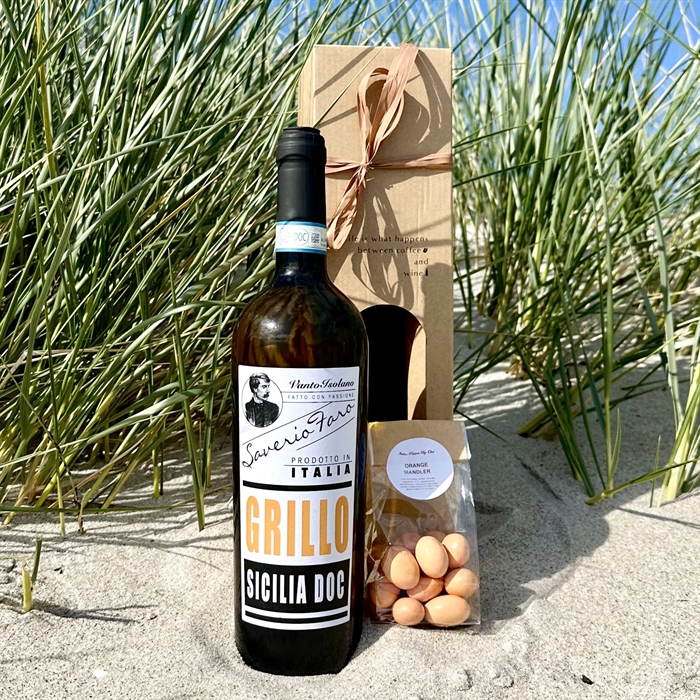 Sommergave med Italiensk Hvidvin og Orange Chokolademandler
