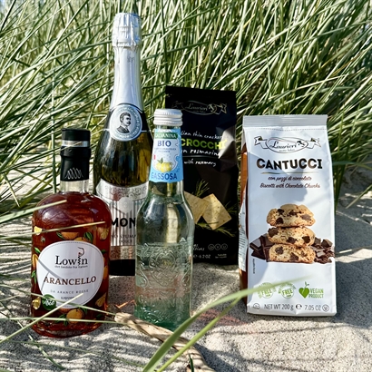Sommergave - Arancello Spritz Kit med lækre Snacks