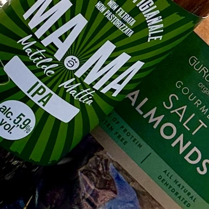Sommergave - 75 cl italiensk IPA øl, Chokolademandler og Økologiske Saltmandler