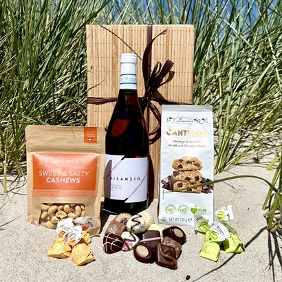 Sommergave med Rosé, Belgisk Chokolade, Cantucci og Salte Cashew Nødder