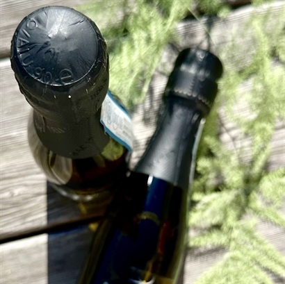 Bambusæske med Prosecco, Belgiske Gourmet Dessertchokolader og Macarons