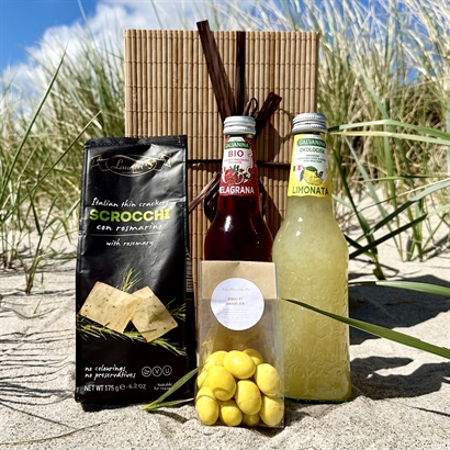 Sommergave Alkoholfri med Lemonade og snacks i Bambusæske